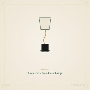 Concrete + Brass Helix Lamp