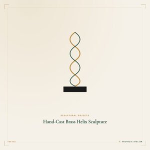 Hand-Cast Brass Helix Sculpture